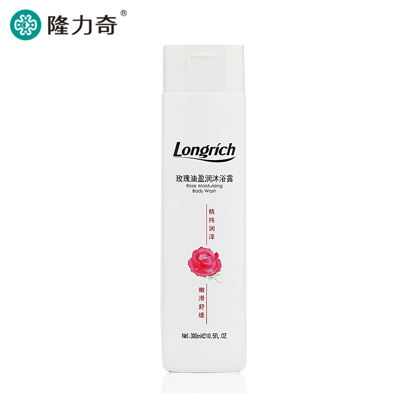 隆力奇玫瑰油嫩白盈润沐浴露 补水保湿 全身清凉舒爽 沐浴乳300ml